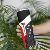 Personalised PNG Sandaun Province Skinny Tumbler Bird of Paradise Tattoo Flag Motif - Polynesian Pride