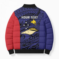 Personalised PNG West New Britain Province Bomber Puffer Jacket Bird of Paradise Tattoo Flag Motif - Polynesian Pride