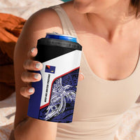 Personalised PNG West New Britain Province 4 in 1 Can Cooler Tumbler Bird of Paradise Tattoo Flag Motif - Polynesian Pride