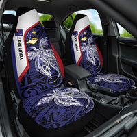 Personalised PNG West New Britain Province Car Seat Cover Bird of Paradise Tattoo Flag Motif - Polynesian Pride