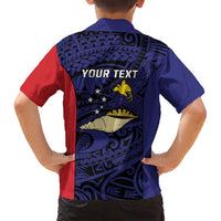 Personalised PNG West New Britain Province Family Matching Long Sleeve Bodycon Dress and Hawaiian Shirt Bird of Paradise Tattoo Flag Motif - Polynesian Pride