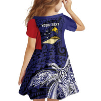 Personalised PNG West New Britain Province Family Matching Short Sleeve Bodycon Dress and Hawaiian Shirt Bird of Paradise Tattoo Flag Motif - Polynesian Pride
