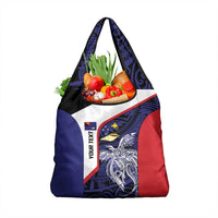Personalised PNG West New Britain Province Grocery Bag Bird of Paradise Tattoo Flag Motif - Polynesian Pride