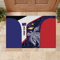Personalised PNG West New Britain Province Rubber Doormat Bird of Paradise Tattoo Flag Motif - Polynesian Pride