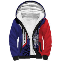 Personalised PNG West New Britain Province Sherpa Hoodie Bird of Paradise Tattoo Flag Motif - Polynesian Pride