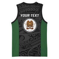 Personalised PNG Western Highlands Province Basketball Jersey Bird of Paradise Tattoo Flag Motif - Polynesian Pride