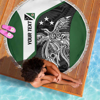 Personalised PNG Western Highlands Province Beach Blanket Bird of Paradise Tattoo Flag Motif - Polynesian Pride