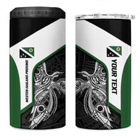 Personalised PNG Western Highlands Province 4 in 1 Can Cooler Tumbler Bird of Paradise Tattoo Flag Motif - Polynesian Pride