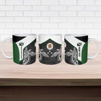 Personalised PNG Western Highlands Province Ceramic Mug Bird of Paradise Tattoo Flag Motif - Polynesian Pride