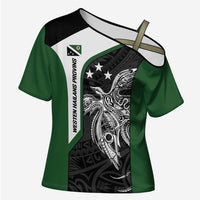 Personalised PNG Western Highlands Province Cross Shoulder Shirt Bird of Paradise Tattoo Flag Motif - Polynesian Pride