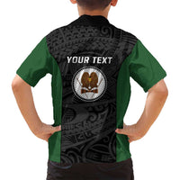 Personalised PNG Western Highlands Province Family Matching Long Sleeve Bodycon Dress and Hawaiian Shirt Bird of Paradise Tattoo Flag Motif - Polynesian Pride