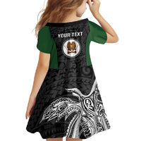 Personalised PNG Western Highlands Province Family Matching Long Sleeve Bodycon Dress and Hawaiian Shirt Bird of Paradise Tattoo Flag Motif - Polynesian Pride