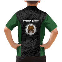 Personalised PNG Western Highlands Province Family Matching Mermaid Dress and Hawaiian Shirt Bird of Paradise Tattoo Flag Motif - Polynesian Pride