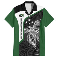 Personalised PNG Western Highlands Province Family Matching Off Shoulder Short Dress and Hawaiian Shirt Bird of Paradise Tattoo Flag Motif - Polynesian Pride