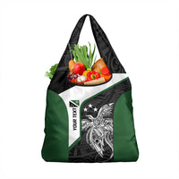 Personalised PNG Western Highlands Province Grocery Bag Bird of Paradise Tattoo Flag Motif - Polynesian Pride