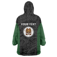 Personalised PNG Western Highlands Province Wearable Blanket Hoodie Bird of Paradise Tattoo Flag Motif - Polynesian Pride