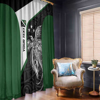 Personalised PNG Western Highlands Province Window Curtain Bird of Paradise Tattoo Flag Motif - Polynesian Pride