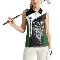 Personalised PNG Western Highlands Province Women Sleeveless Polo Shirt Bird of Paradise Tattoo Flag Motif - Polynesian Pride