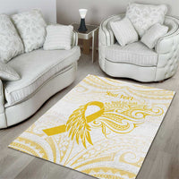 Be Bold Go Gold Polyneisan Ribbon Childhood Personalised Area Rug