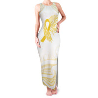 Be Bold Go Gold Polyneisan Ribbon Childhood Personalised Family Matching Tank Maxi Dress and Hawaiian Shirt