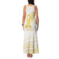 Be Bold Go Gold Polyneisan Ribbon Childhood Personalised Family Matching Tank Maxi Dress and Hawaiian Shirt