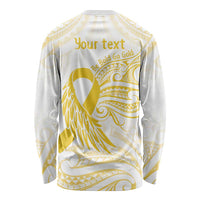Be Bold Go Gold Polyneisan Ribbon Childhood Personalised Long Sleeve Shirt LT9 - Polynesian Pride