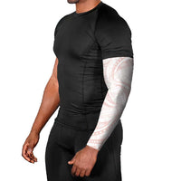 White Sunday Lotu Tamaiti Arm Sleeves Polynesian Wave Pastel Blush - Polynesian Pride
