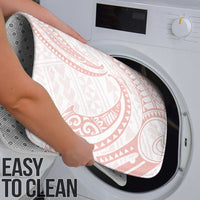 White Sunday Lotu Tamaiti Bathroom Set Polynesian Wave Pastel Blush - Polynesian Pride