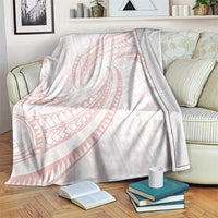 White Sunday Lotu Tamaiti Blanket Polynesian Wave Pastel Blush - Polynesian Pride