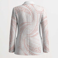 White Sunday Lotu Tamaiti Blazer Polynesian Wave Pastel Blush - Polynesian Pride
