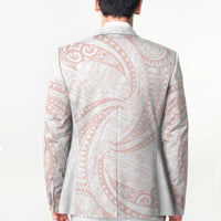 White Sunday Lotu Tamaiti Blazer Polynesian Wave Pastel Blush - Polynesian Pride