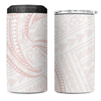 White Sunday Lotu Tamaiti 4 in 1 Can Cooler Tumbler Polynesian Wave Pastel Blush - Polynesian Pride
