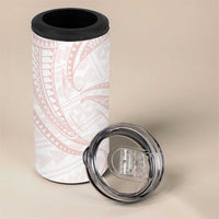 White Sunday Lotu Tamaiti 4 in 1 Can Cooler Tumbler Polynesian Wave Pastel Blush - Polynesian Pride