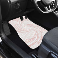 White Sunday Lotu Tamaiti Car Mats Polynesian Wave Pastel Blush - Polynesian Pride