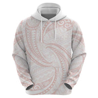 White Sunday Lotu Tamaiti Hoodie Polynesian Wave Pastel Blush - Polynesian Pride