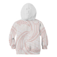 White Sunday Lotu Tamaiti Kid Hoodie Polynesian Wave Pastel Blush - Polynesian Pride
