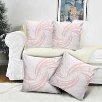 White Sunday Lotu Tamaiti Pillow Cover Polynesian Wave Pastel Blush - Polynesian Pride