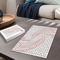 White Sunday Lotu Tamaiti Puzzle Polynesian Wave Pastel Blush - Polynesian Pride