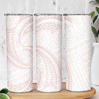 White Sunday Lotu Tamaiti Skinny Tumbler Polynesian Wave Pastel Blush - Polynesian Pride