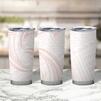 White Sunday Lotu Tamaiti Tumbler Cup Polynesian Wave Pastel Blush - Polynesian Pride