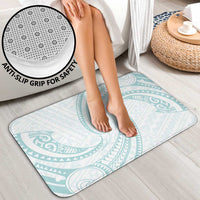 White Sunday Lotu Tamaiti Bathroom Set Polynesian Wave Pastel Cyan - Polynesian Pride