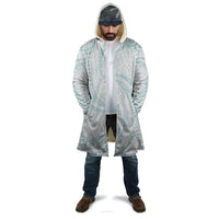 White Sunday Lotu Tamaiti Cloak Polynesian Wave Pastel Cyan - Polynesian Pride