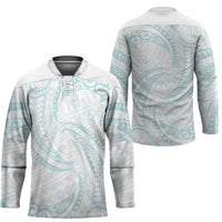 White Sunday Lotu Tamaiti Hockey Jersey Polynesian Wave Pastel Cyan LT9 - Polynesian Pride