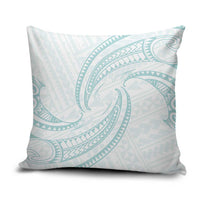 White Sunday Lotu Tamaiti Pillow Cover Polynesian Wave Pastel Cyan - Polynesian Pride