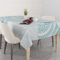 White Sunday Lotu Tamaiti Tablecloth Polynesian Wave Pastel Cyan - Polynesian Pride