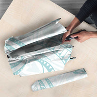 White Sunday Lotu Tamaiti Umbrella Polynesian Wave Pastel Cyan - Polynesian Pride