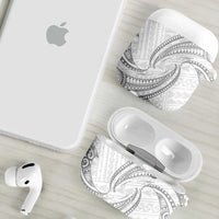 White Sunday Lotu Tamaiti AirPods Case Polynesian Wave Pastel Gray - Polynesian Pride