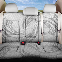White Sunday Lotu Tamaiti Back Car Seat Cover Polynesian Wave Pastel Gray - Polynesian Pride
