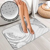 White Sunday Lotu Tamaiti Bathroom Set Polynesian Wave Pastel Gray - Polynesian Pride