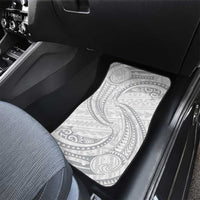 White Sunday Lotu Tamaiti Car Mats Polynesian Wave Pastel Gray - Polynesian Pride